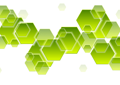 Green tech hexagons abstract geometric background png