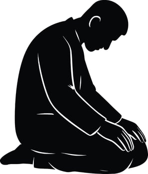 Muslim Man in Mourning on Ashura Day vector