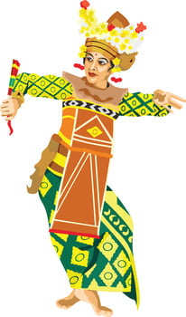 Bali Indonesian Traditional Dancer Girl vector