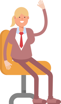 Businesswoman in Suit Character Sitting on Chair png