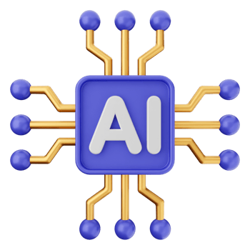 A computer chip with the word ai on it png