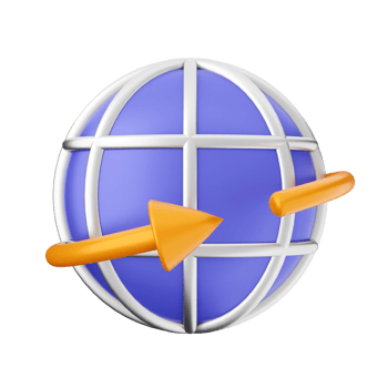 A globe with an arrow pointing to the left png