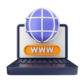 Web site icon on laptop computer png