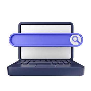 Search icon on laptop computer png