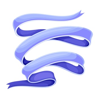 Blue blank ribbon banner illustration on white background vector