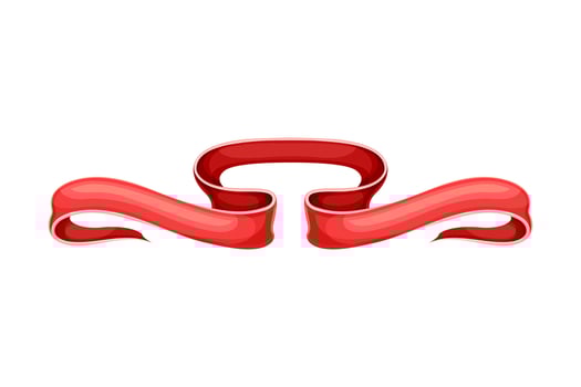 Retro red blank ribbon banner illustration on white background vector