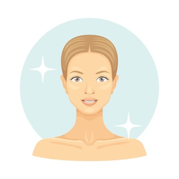 Beautiful woman after face correction cosmetic procedures illustration vector