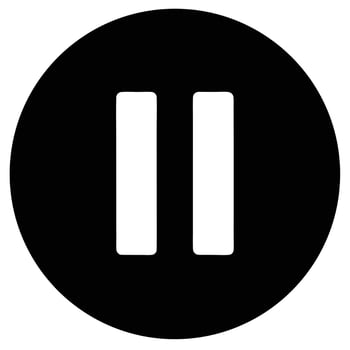 Black pause button icon symbol vector