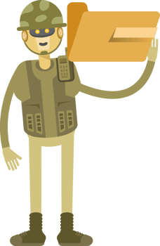 Robot Soldier Character Holding Folder png