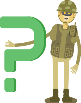 Robot Soldier Character and Question Mark png