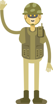 Robot Soldier Character Greeting Illustration png