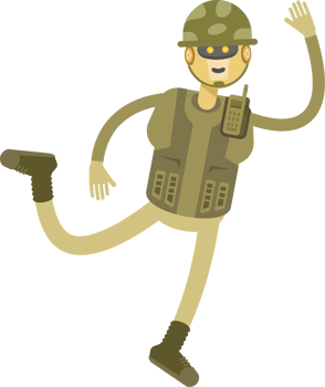 Robot Soldier Character Jumping and Flying png
