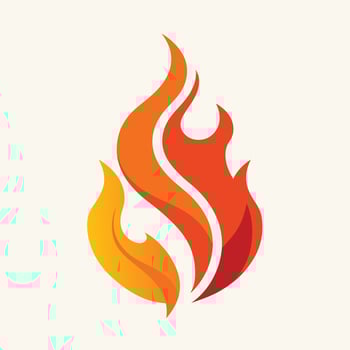 Colorful flames illustration on cream background vector