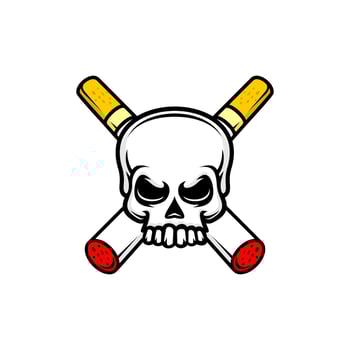 SKULL AND CIGARETTE vector