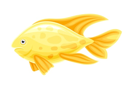 Marine tropical fish. Beautiful golden exotic fish illustration vector