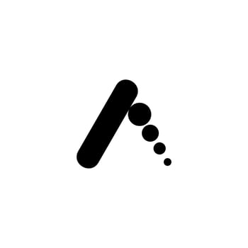 Black Initial A dot Logo. Abstract Monogram Logomark for Growing Business, Branding, Identity, Marketing. vector