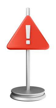 A red warning sign on a pedestal png