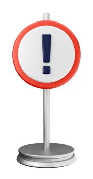 A red and white sign with an exclamation mark on it png