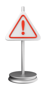 A warning sign with a red exclamation mark on it png