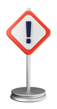 A red and white sign with an exclamation mark png