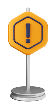 A yellow and blue sign with an exclamation point png