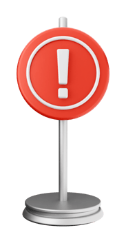A red and white sign with an exclamation point png