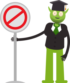 Monster Student Character and Prohibition Signage png