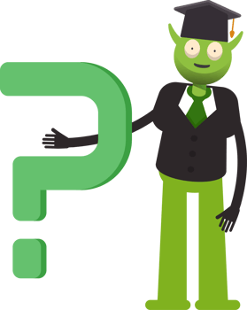 Monster Student Character and Question Mark png