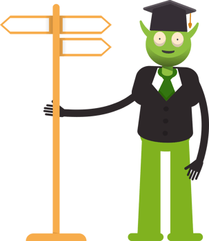 Monster Student Character and Signpost png