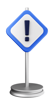 A blue and white sign with an exclamation mark png