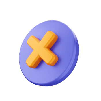 A purple and orange cross on a button png