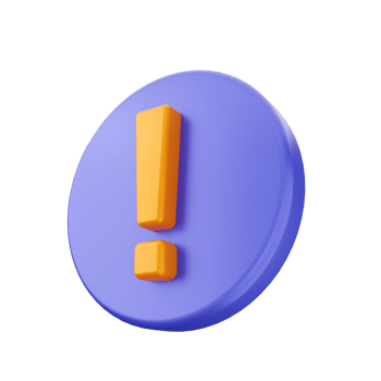 A 3d icon of an exclamation mark on a purple button png