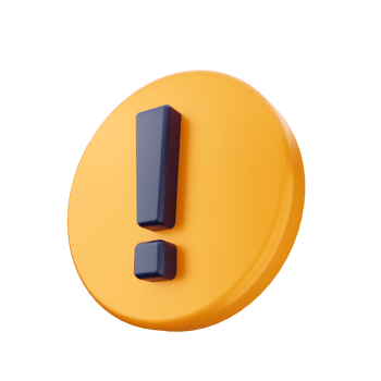 An orange exclamation sign on a black background png