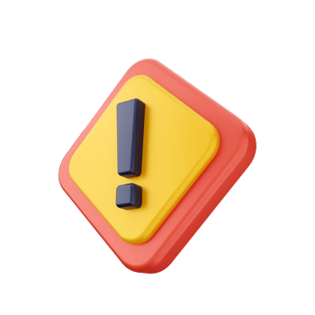 A yellow and red exclamation sign on a black background png