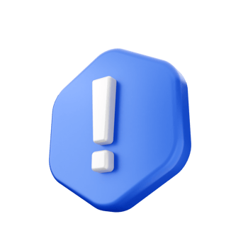A blue hexagon with an exclamation mark on it png