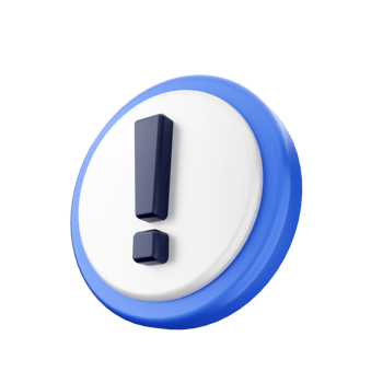 A blue and white exclamation mark on a black background png