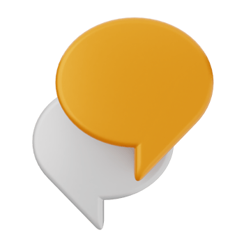A speech bubble with an orange and white color png