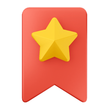 A star icon on a red bookmark png