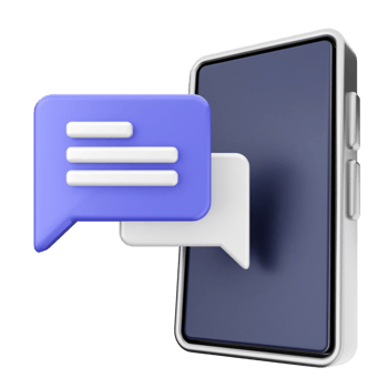 Mobile phone with chat bubbles png