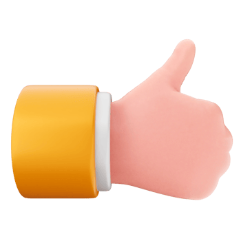 A thumb up icon with a pink hand png