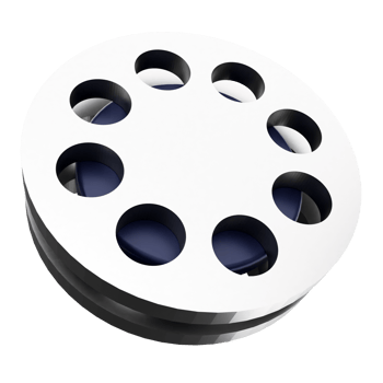 A movie reel with holes on the side png