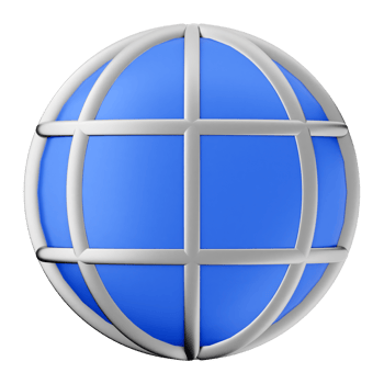 A blue and white globe with a grid pattern png