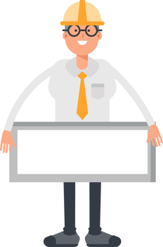Architect Character and Blank Signage png