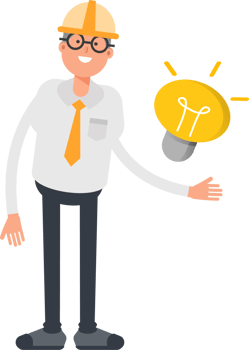 Architect Character and Light Bulb png