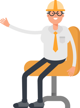 Architect Character Sitting on Office Chair png