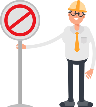 Architect Character and Prohibition Signage png