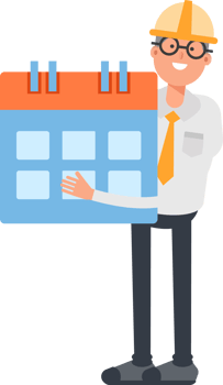 Architect Character Holding Calendar png
