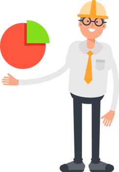 Architect Character Holding Pie Chart png