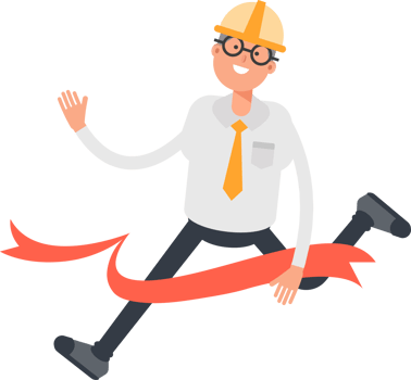 Architect Character Running at Finish Line png