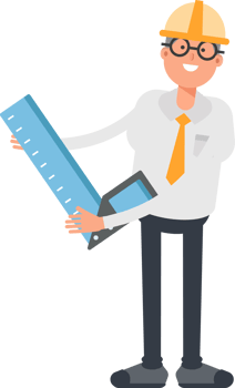 Architect Character Holding Square Ruler Illustration png